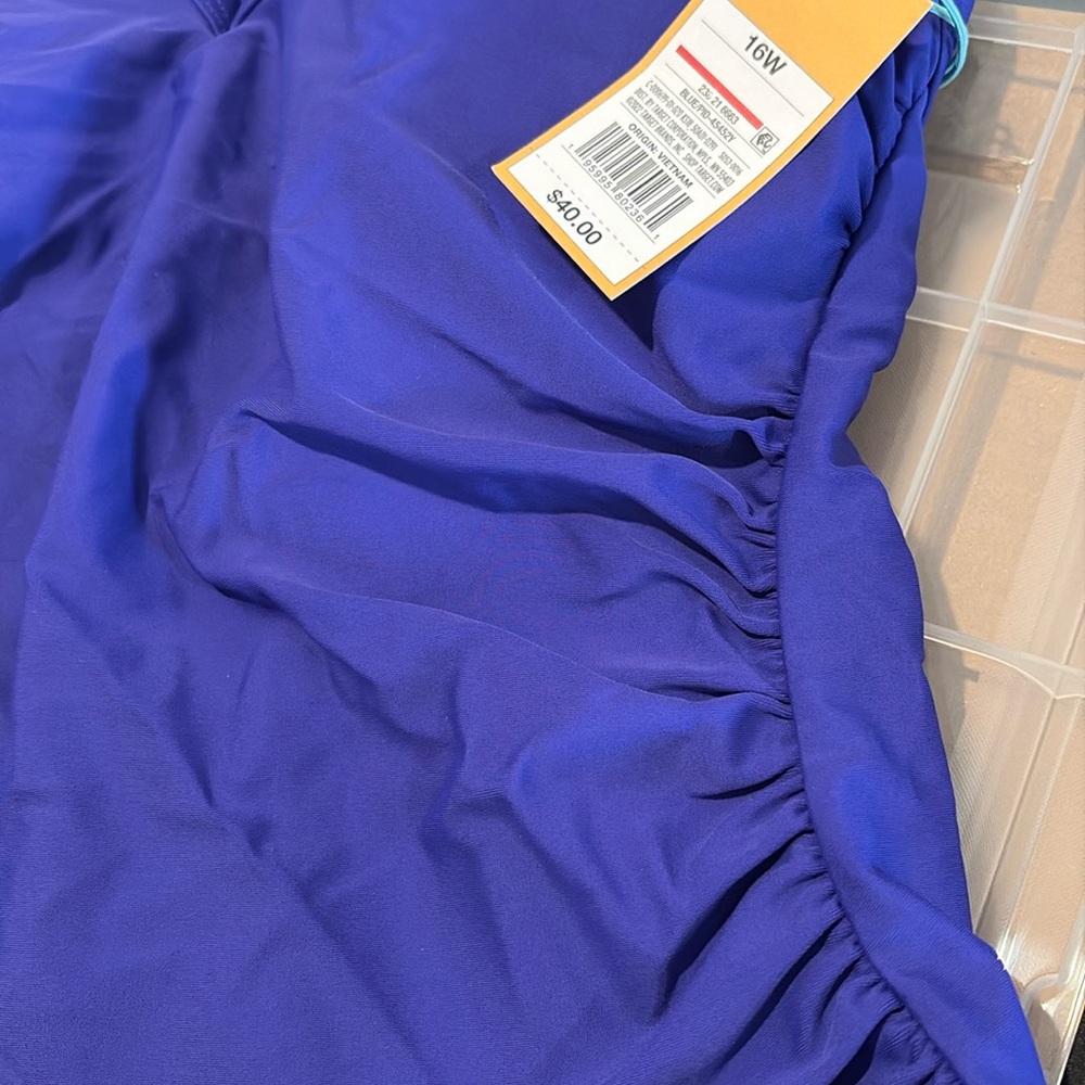 NWT [Kona Sol] One-Piece V-Neck Scoop Back Royal Blue Swimsuit Women’s Sz XS-20W - Picture 8 of 15
